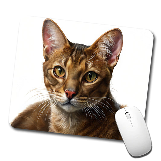 Havana Brown Cat Illustration Low Profile Mouse Pad Mat