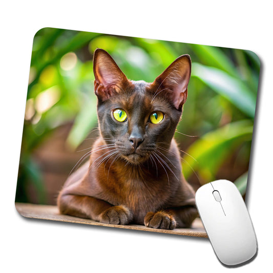 Havana Brown Cat Photo Low Profile Mouse Pad Mat