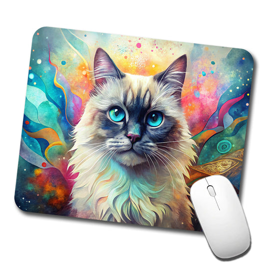 Himalayan Cat Abstract Art Low Profile Mouse Pad Mat
