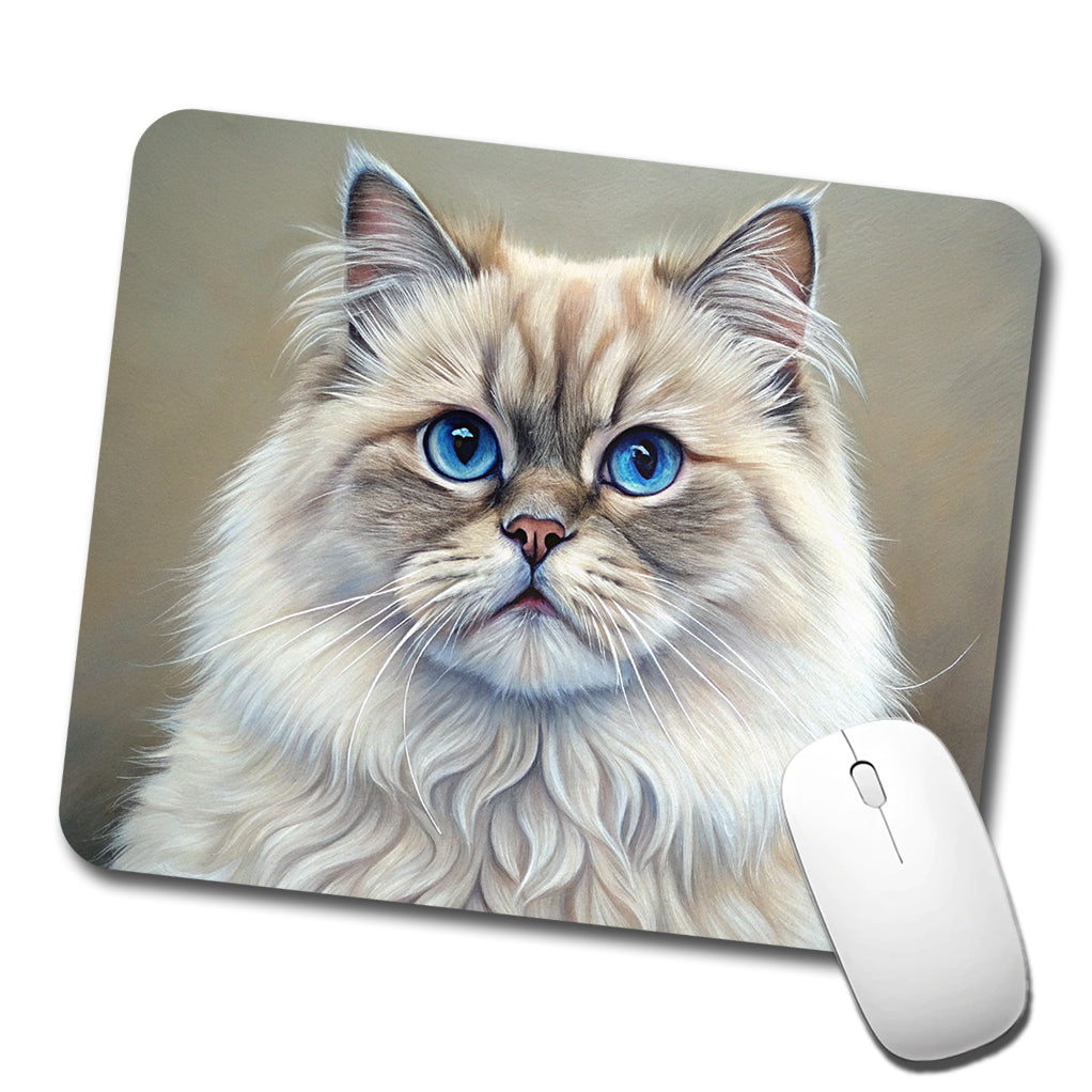 Himalayan Cat Illustration Low Profile Mouse Pad Mat