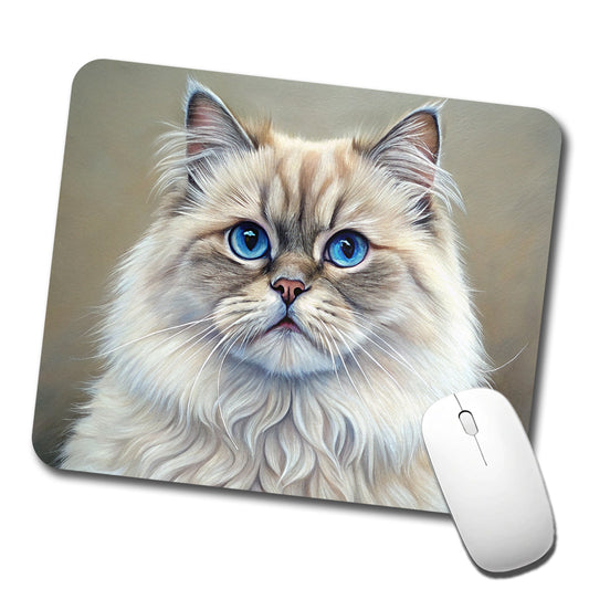 Himalayan Cat Illustration Low Profile Mouse Pad Mat
