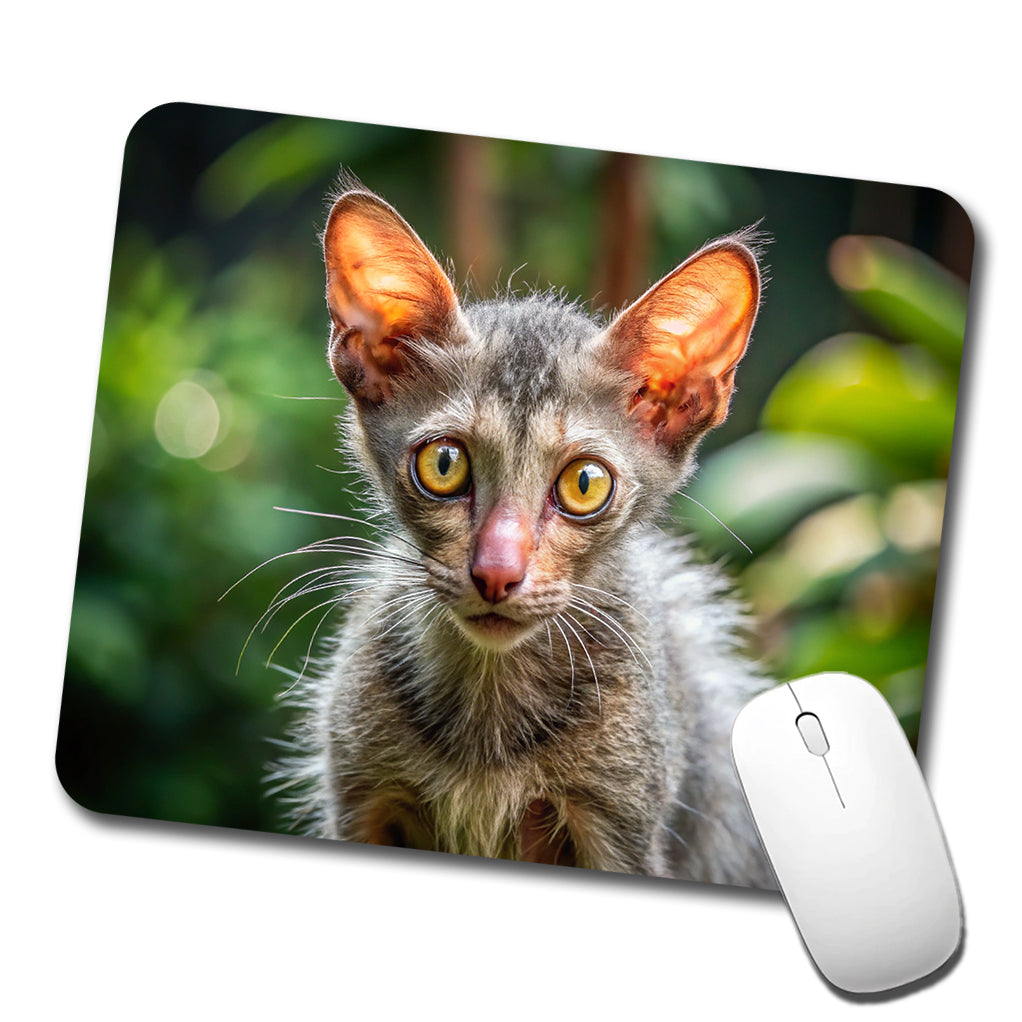 Lykoi Wolf Cat Photo Low Profile Mouse Pad Mat