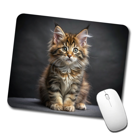 Maine Coon Cat Kitten Photo Low Profile Mouse Pad Mat