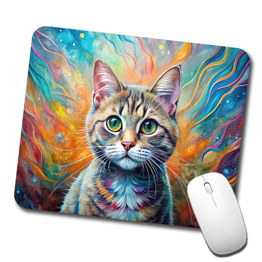 Munchkin Cat Abstract Art Low Profile Mouse Pad Mat