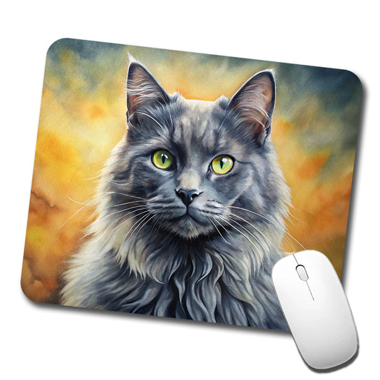 Nebelung Cat Illustration Low Profile Mouse Pad Mat