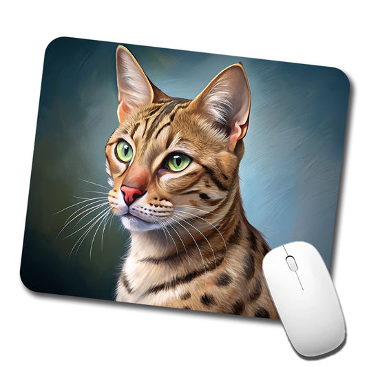 Ocicat Cat Illustration Low Profile Mouse Pad Mat