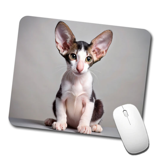 Oriental Shorthair Black White Cat Kitten Photo Low Profile Mouse Pad Mat