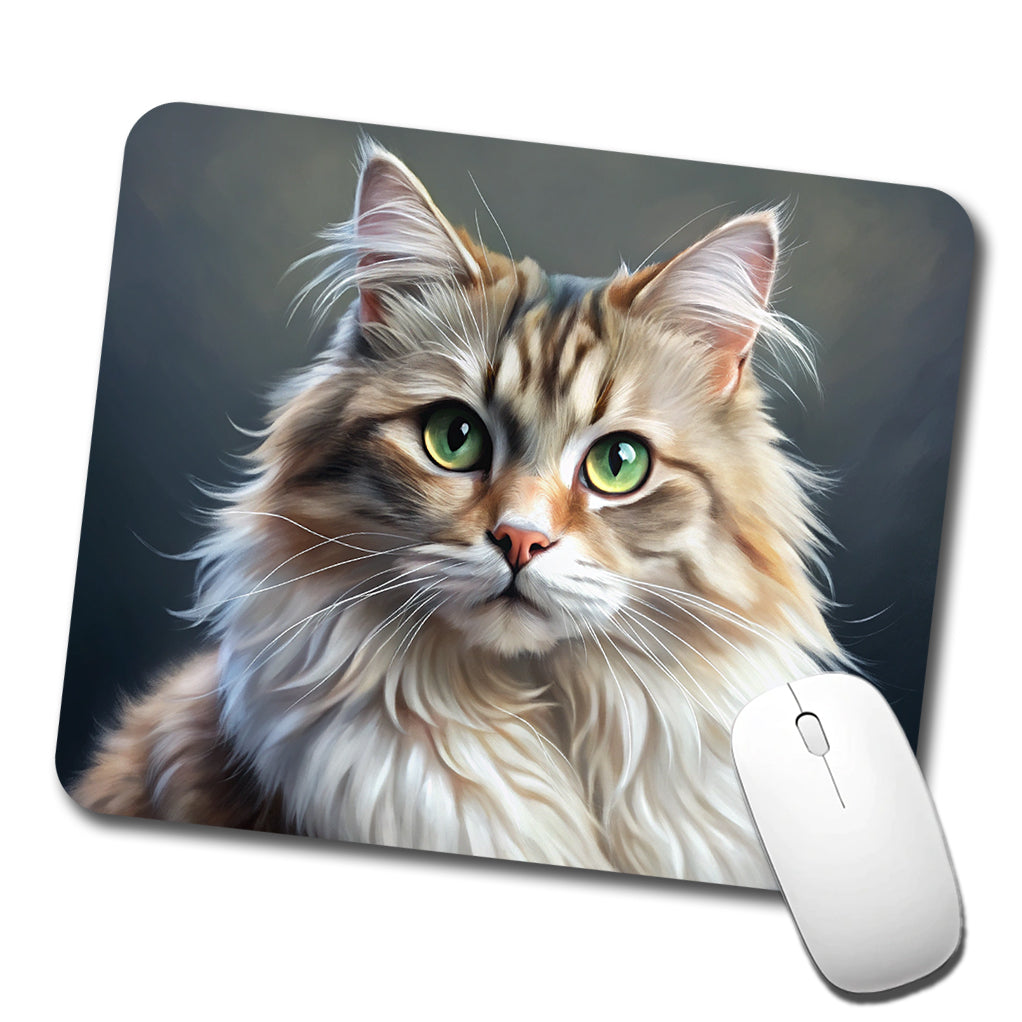 Ragamuffin Cat Illustration Low Profile Mouse Pad Mat