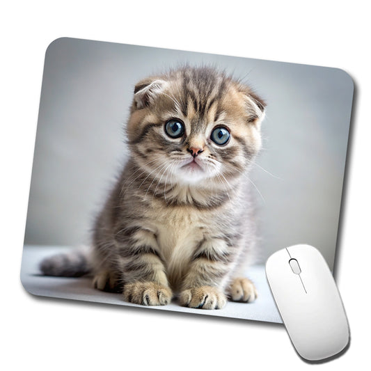 Scottish Fold Cat Kitten Photo Low Profile Mouse Pad Mat