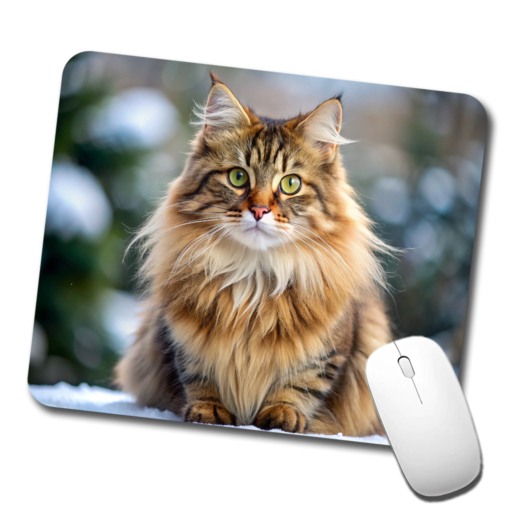 Siberian Cat Photo Low Profile Mouse Pad Mat