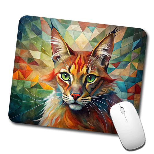 Somali Cat Abstract Art Low Profile Mouse Pad Mat