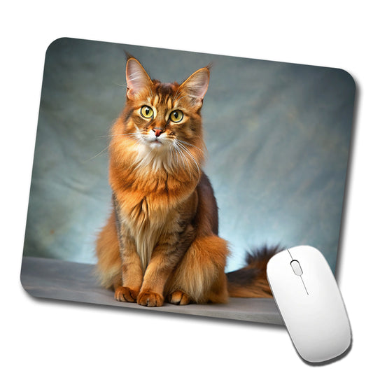 Somali Cat Kitten Photo Low Profile Mouse Pad Mat