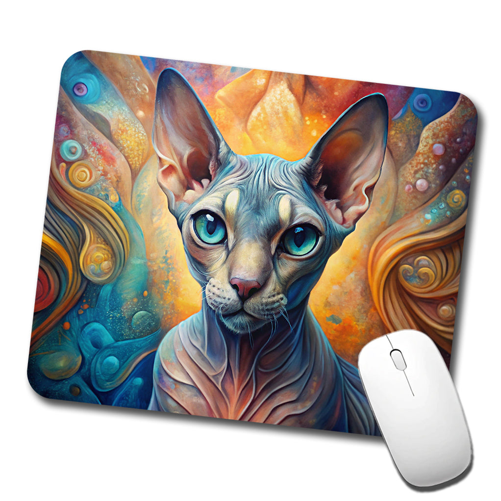 Sphynx Cat Abstract Art Low Profile Mouse Pad Mat