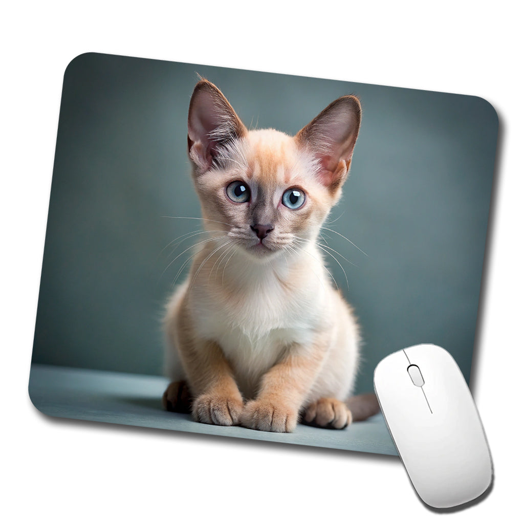 Tonkinese Cat Kitten Photo Low Profile Mouse Pad Mat