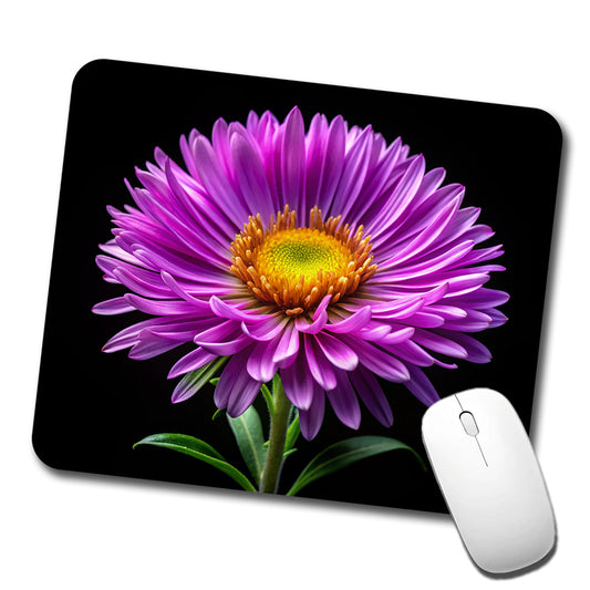 Aster Purple Flower Photo Low Profile Mouse Pad Mat