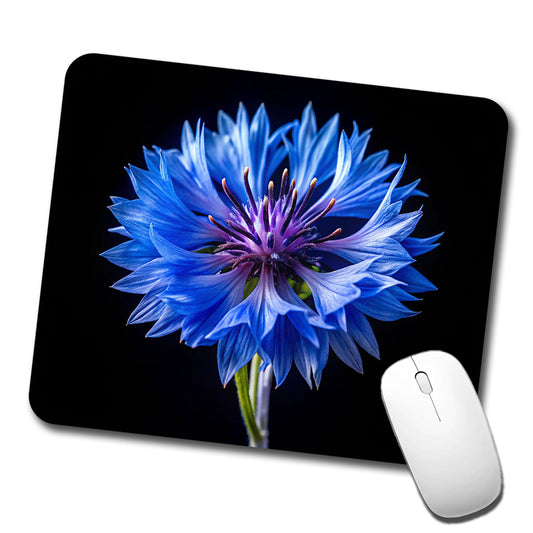 Blue Cornflower Photo Low Profile Mouse Pad Mat