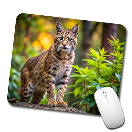 Bobcat In The Forest Low Profile Mouse Pad Mat