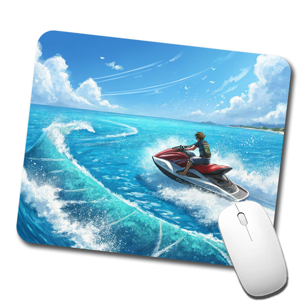 Jet Ski Skiing On Vacation Low Profile Mouse Pad Mat