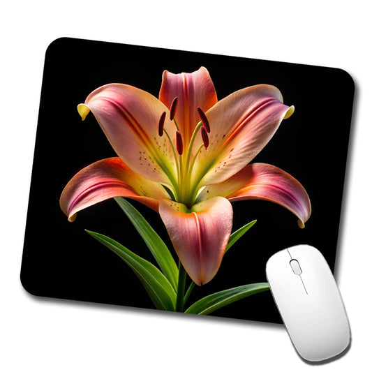 Lily Flower Photo Low Profile Mouse Pad Mat