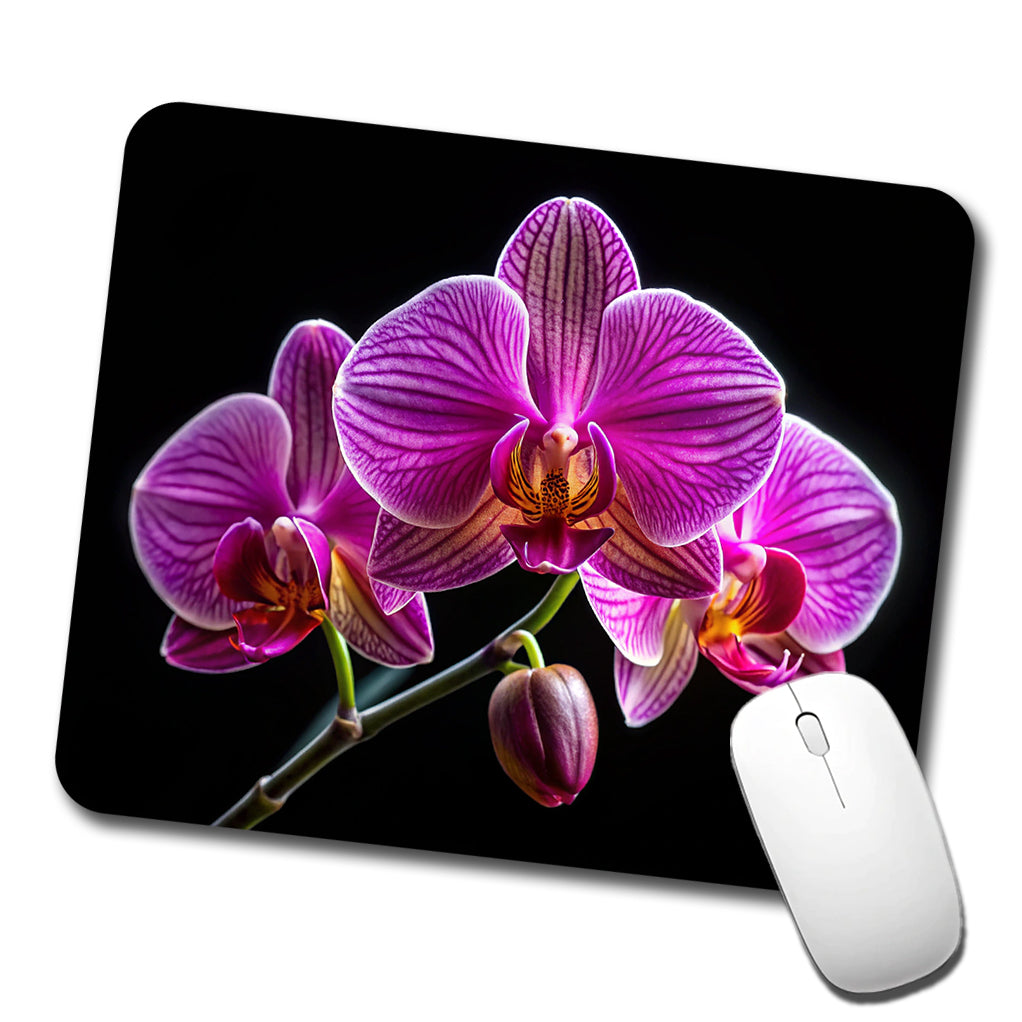 Orchid Flower Photo Low Profile Mouse Pad Mat