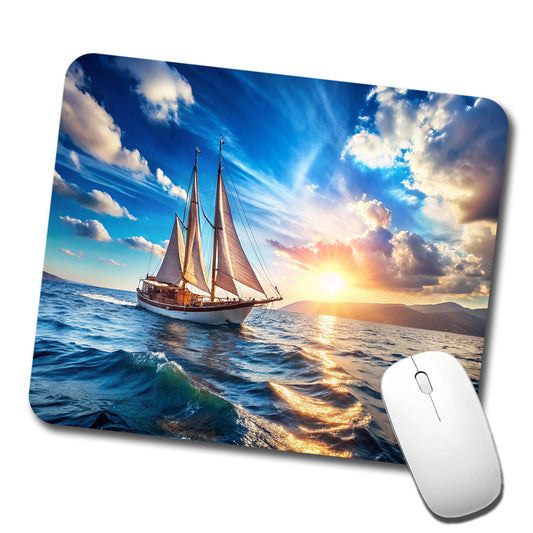 Sailboat On The Ocean Low Profile Mouse Pad Mat
