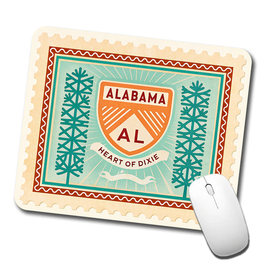 Alabama AL State Heart of Dixie Travel Vacation Stamp Low Profile Mouse Pad Mat