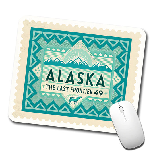 Alaska AK State The Last Frontier Travel Vacation Stamp Low Profile Mouse Pad Mat