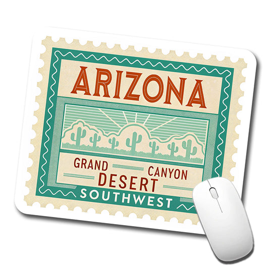 Arizona AZ State Grand Canyon Southwest Travel Vacation Stamp Low Profile Mouse Pad Mat