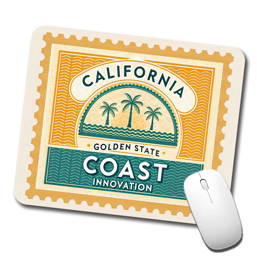 California CA Golden State Coast Innovation Travel Vacation Stamp Low Profile Mouse Pad Mat
