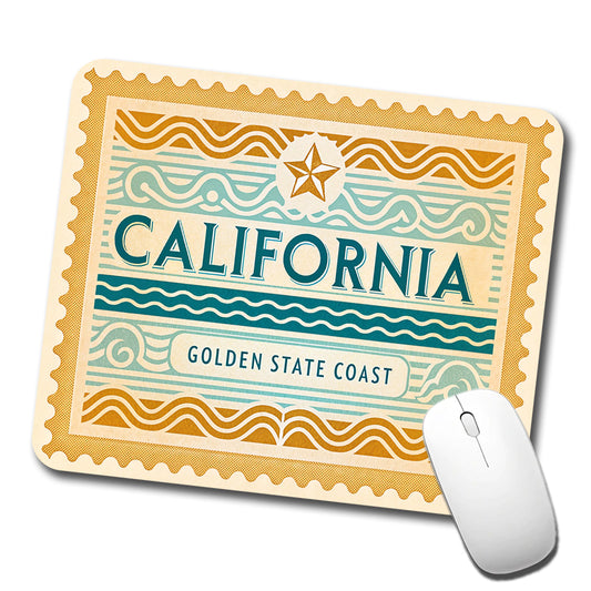 California CA Golden State Coast Travel Vacation Stamp Low Profile Mouse Pad Mat
