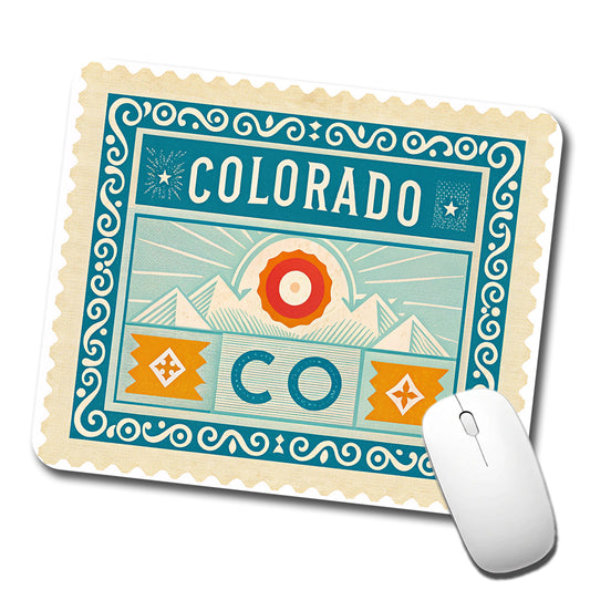 Colorado CO State Travel Vacation Stamp Low Profile Mouse Pad Mat