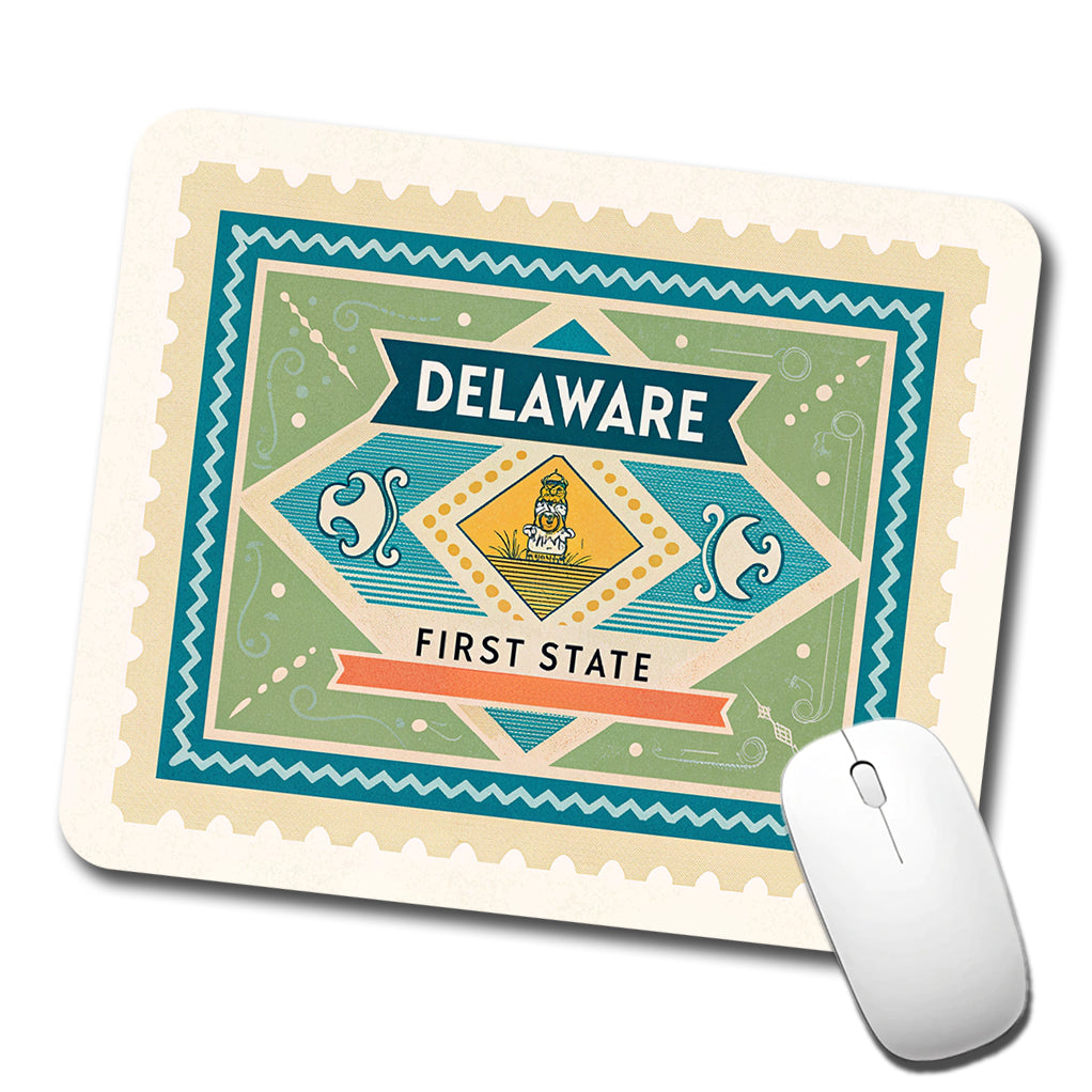 Delaware DE First State Travel Vacation Stamp Low Profile Mouse Pad Mat
