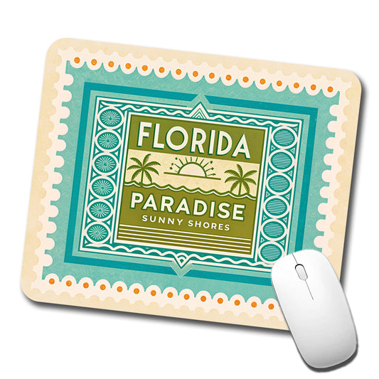 Florida FL Paradise State Travel Vacation Stamp Low Profile Mouse Pad Mat