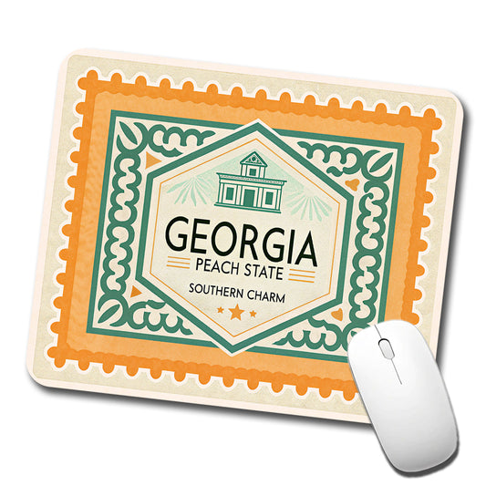 Georgia GA Peach State Travel Vacation Stamp Low Profile Mouse Pad Mat