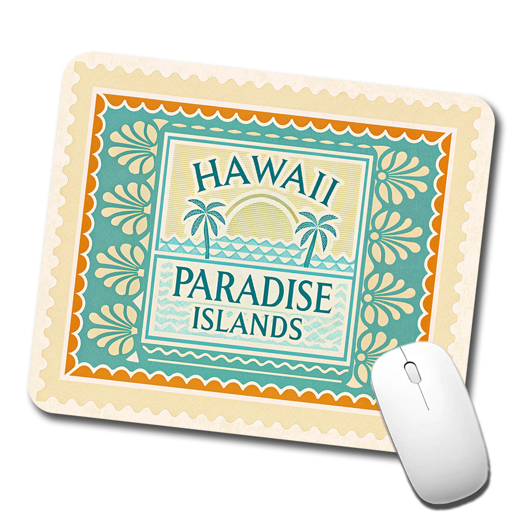 Hawaii State Paradise Islands Travel Vacation Stamp Low Profile Mouse Pad Mat