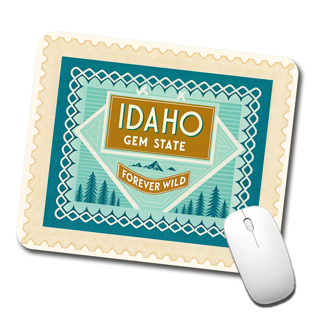 Idaho ID Gem State Forever Wild Travel Vacation Stamp Low Profile Mouse Pad Mat