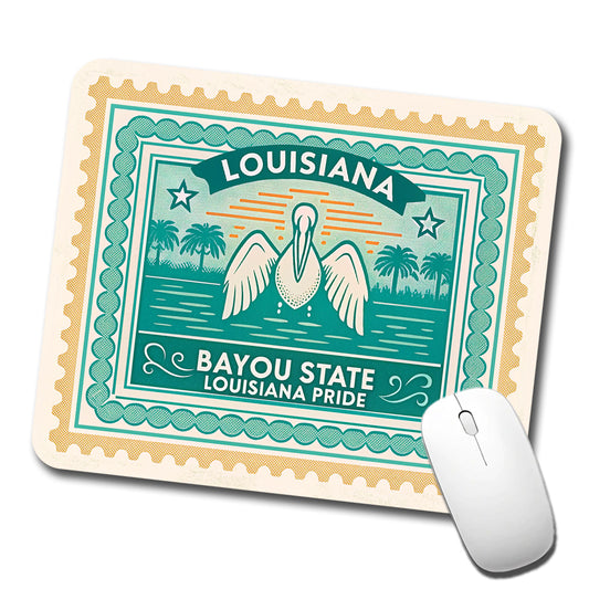 Louisiana LA Bayou State Travel Vacation Stamp Low Profile Mouse Pad Mat