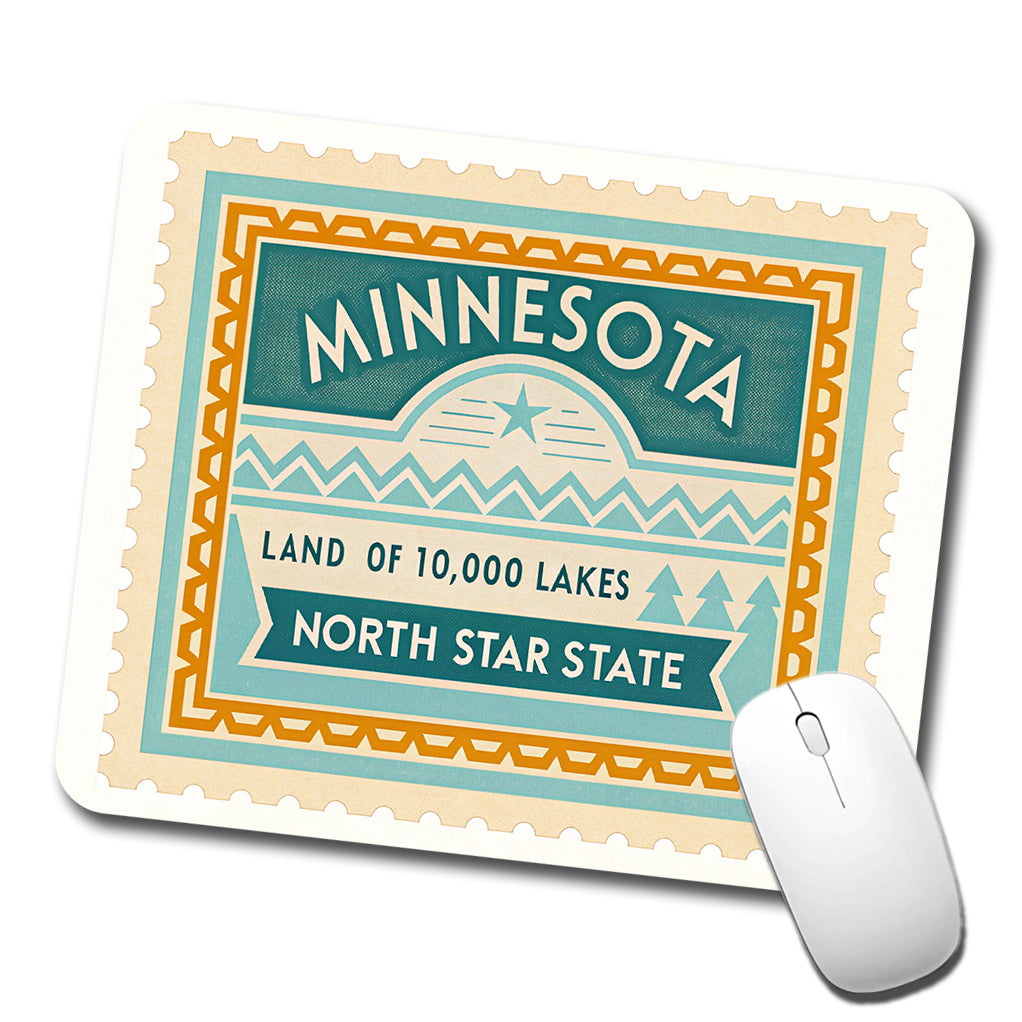 Minnesota MN North Star State Travel Vacation Stamp Low Profile Mouse Pad Mat