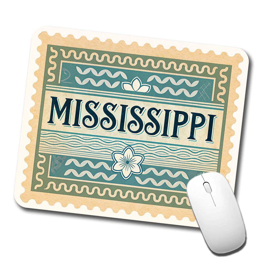 Mississippi MS State Travel Vacation Stamp Low Profile Mouse Pad Mat