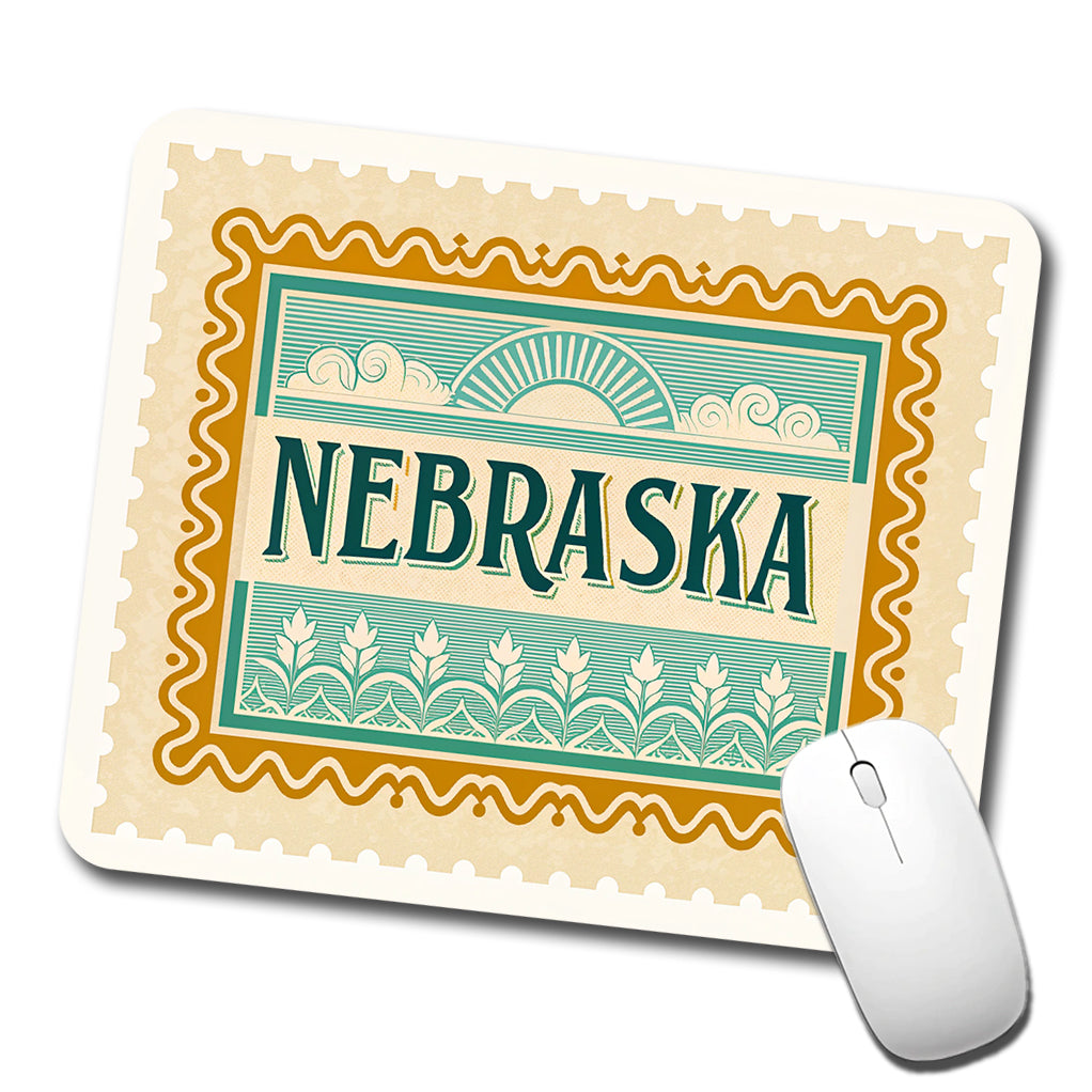 Nebraska NE State Travel Vacation Stamp Low Profile Mouse Pad Mat