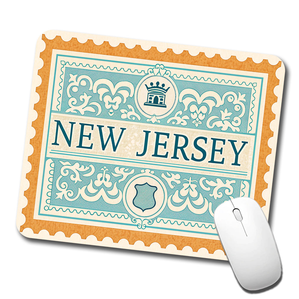 New Jersey NJ State Travel Vacation Stamp Low Profile Mouse Pad Mat