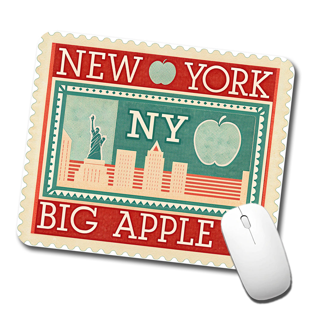 New York NY Big Apple State Travel Vacation Stamp Low Profile Mouse Pad Mat