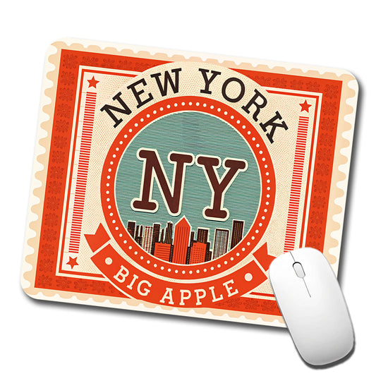 New York NY State Big Apple City Travel Vacation Stamp Low Profile Mouse Pad Mat