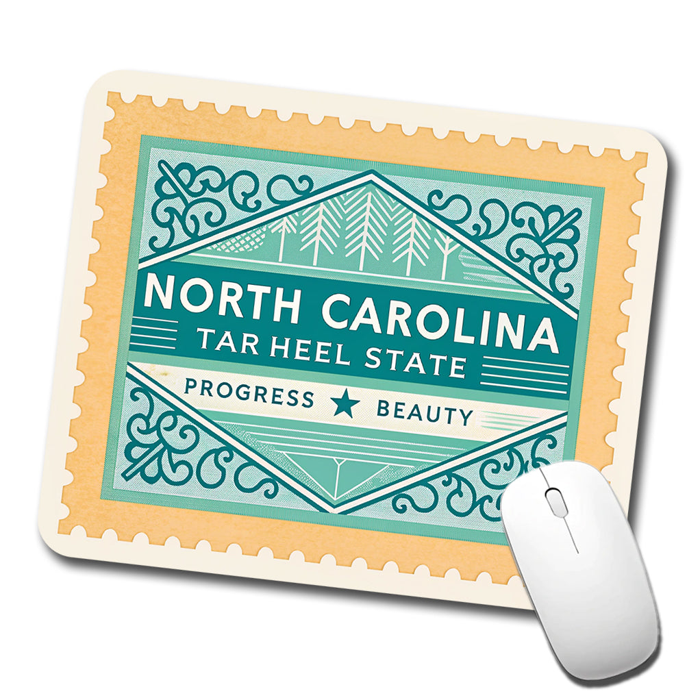 North Carolina NC Tar Heel State Progress Beauty Travel Vacation Stamp Low Profile Mouse Pad Mat