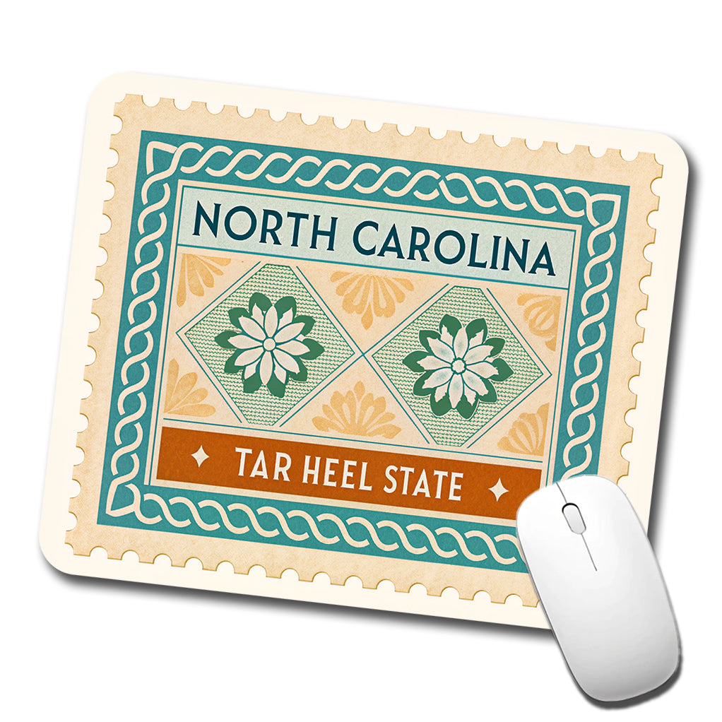 North Carolina NC Tar Heel State Travel Vacation Stamp Low Profile Mouse Pad Mat