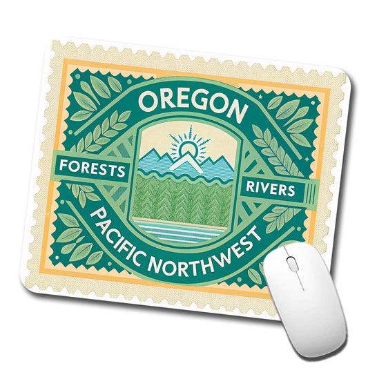 Oregon OR Pacific Northwest State Travel Vacation Stamp Low Profile Mouse Pad Mat