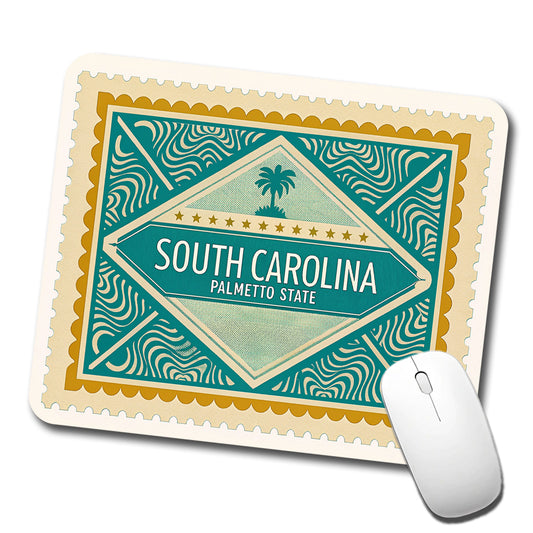 South Carolina SC Palmetto State Travel Vacation Stamp Low Profile Mouse Pad Mat