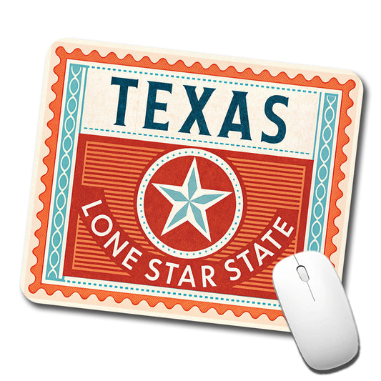 Texas TX Lone Star State Travel Vacation Stamp Low Profile Mouse Pad Mat