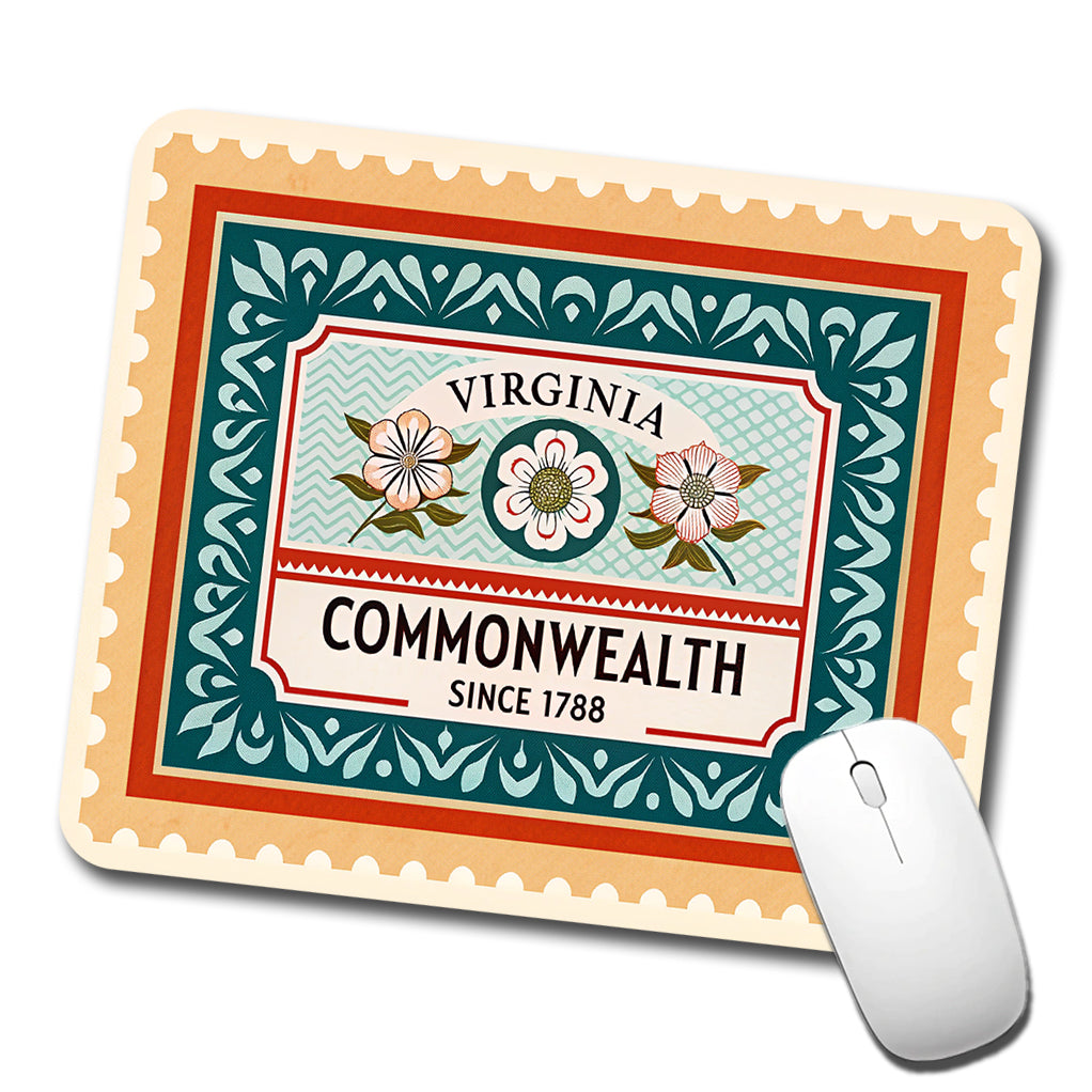 Virginia VA Commonwealth State Travel Vacation Stamp Low Profile Mouse Pad Mat