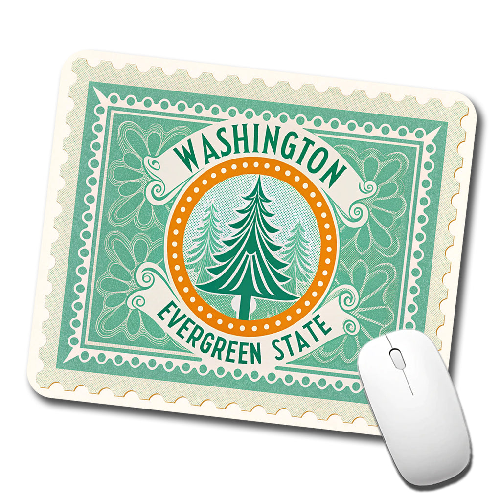 Washington WA Evergreen State Travel Vacation Stamp Low Profile Mouse Pad Mat